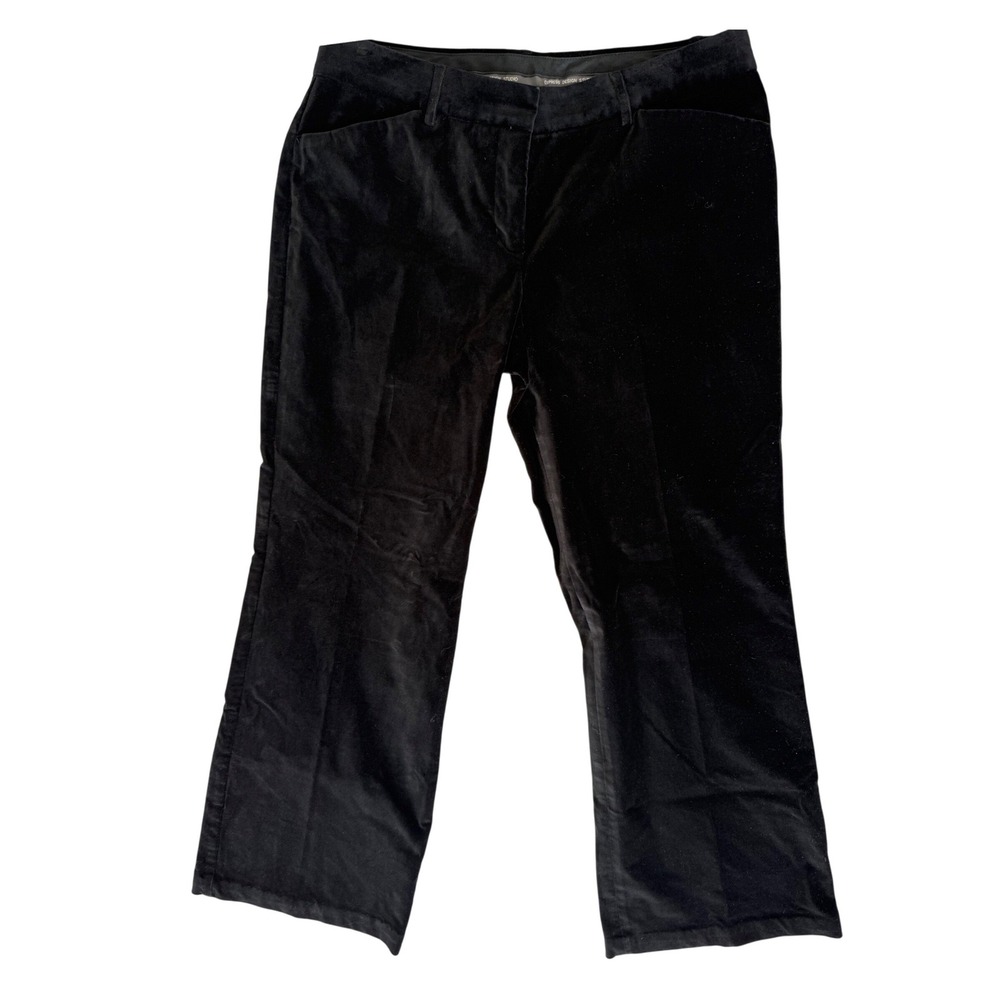 Vintage Express Design Studio Womens Editor Velvet Pants 10 Black Trousers Work